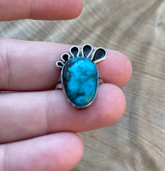 Vintage Turquoise Sterling Silver Ring - image 7