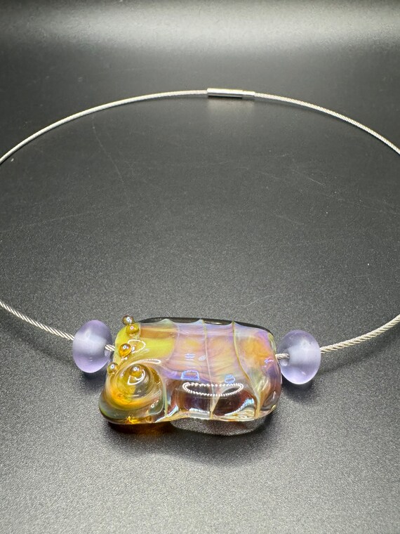 Artisan Glass Pendant Necklace - image 2