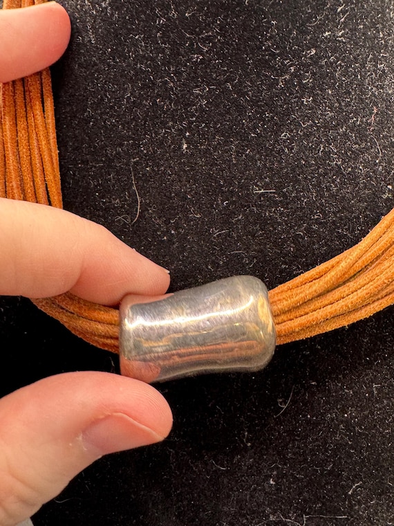 Silpada electroform brown leather multi-strand ne… - image 5