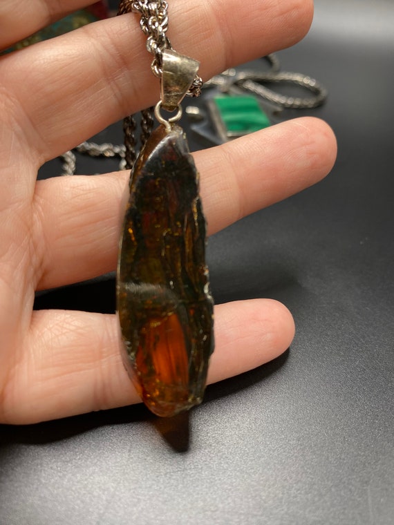 Baltic Amber Pendant Sterling Silver Necklace - image 5