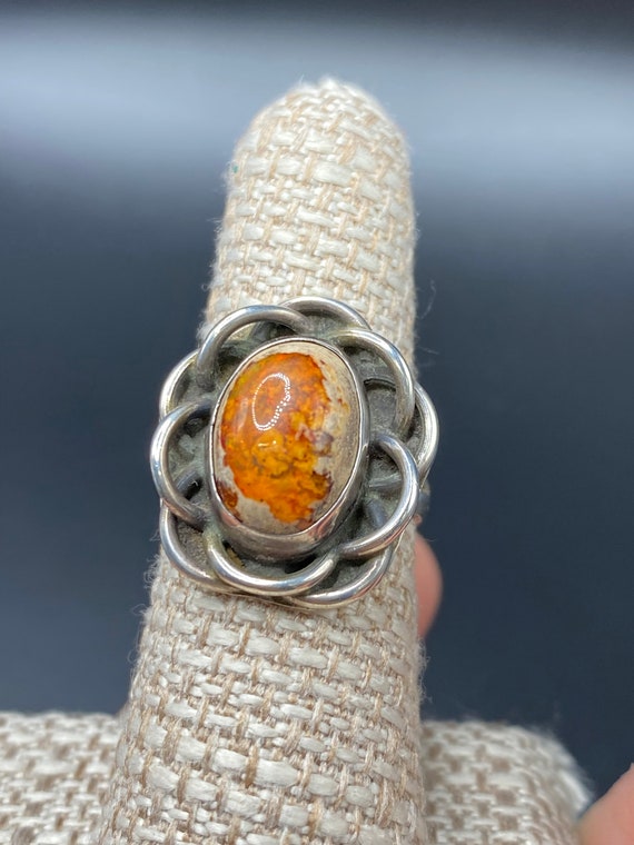Vintage Cantera Opal,  Mexican Fire Opal Sterling Silver Ring