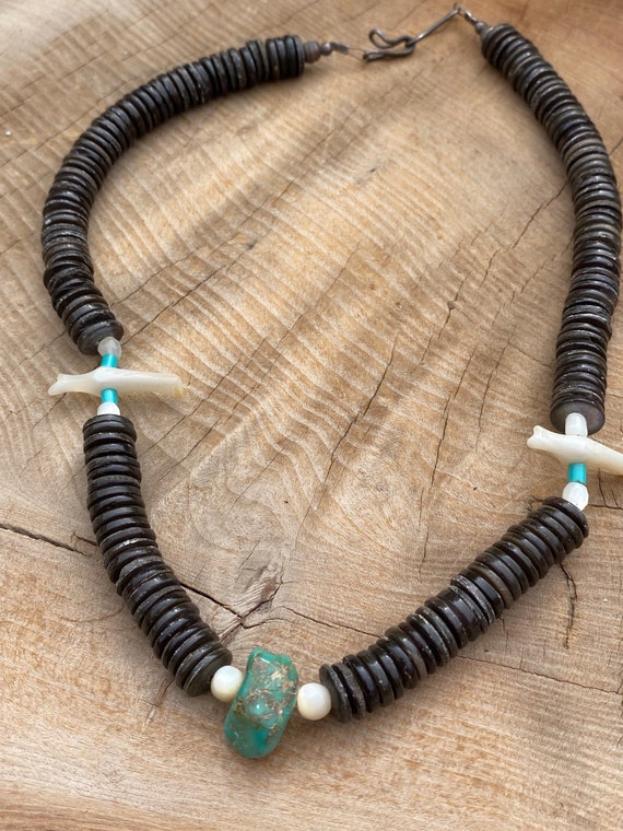 Cherokee Schmuck USA Native American Silber 5,5 Mm Mehrfarbig Heishi Perlen Heishi Perlenkette Türkis