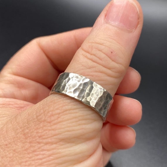 Hammered Sterling Silver Band - image 1