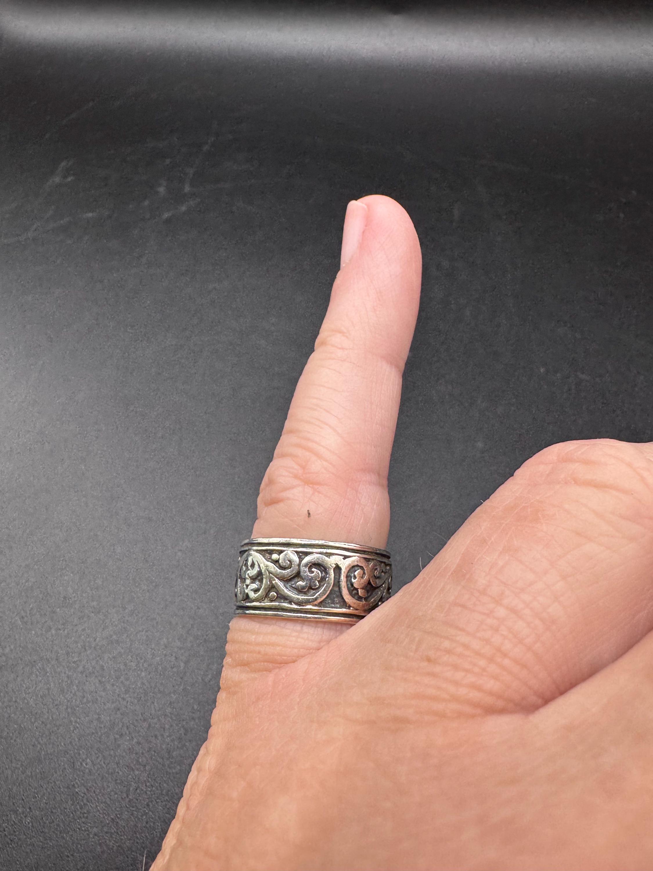 Vintage Sterling Silver Scroll Band Ring - Etsy