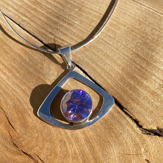 Purple Cz Sterling Silver Necklace - image 4