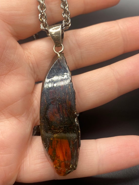 Baltic Amber Pendant Sterling Silver Necklace - image 3