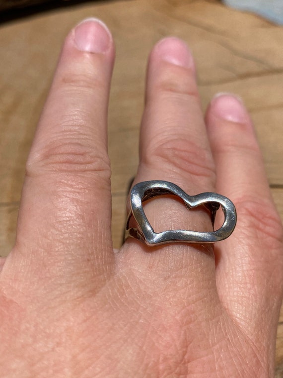 Heart Shaped Sterling Silver Ring - image 4