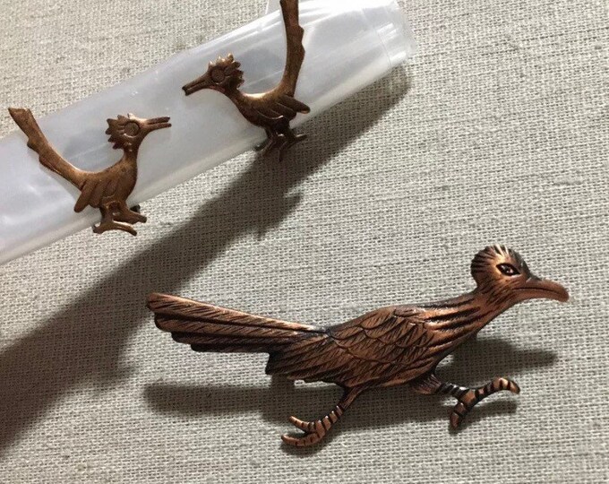 Vintage Cooper Roadrunner Earrings and Brooch Etsy