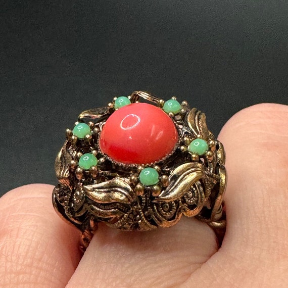 Vintage Copper Cocktail Adjustable Ring