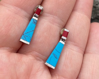 Southwestern Turquoise Howlite and Sterling Silver Earrings