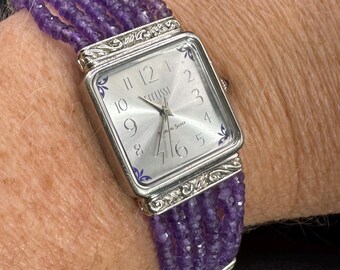 Women’s - Ecclissi Watch, Sterling Silver, Purple leather band Ecclissi Sterling Silver Purple Leather Watch Needs Battery  main image 2