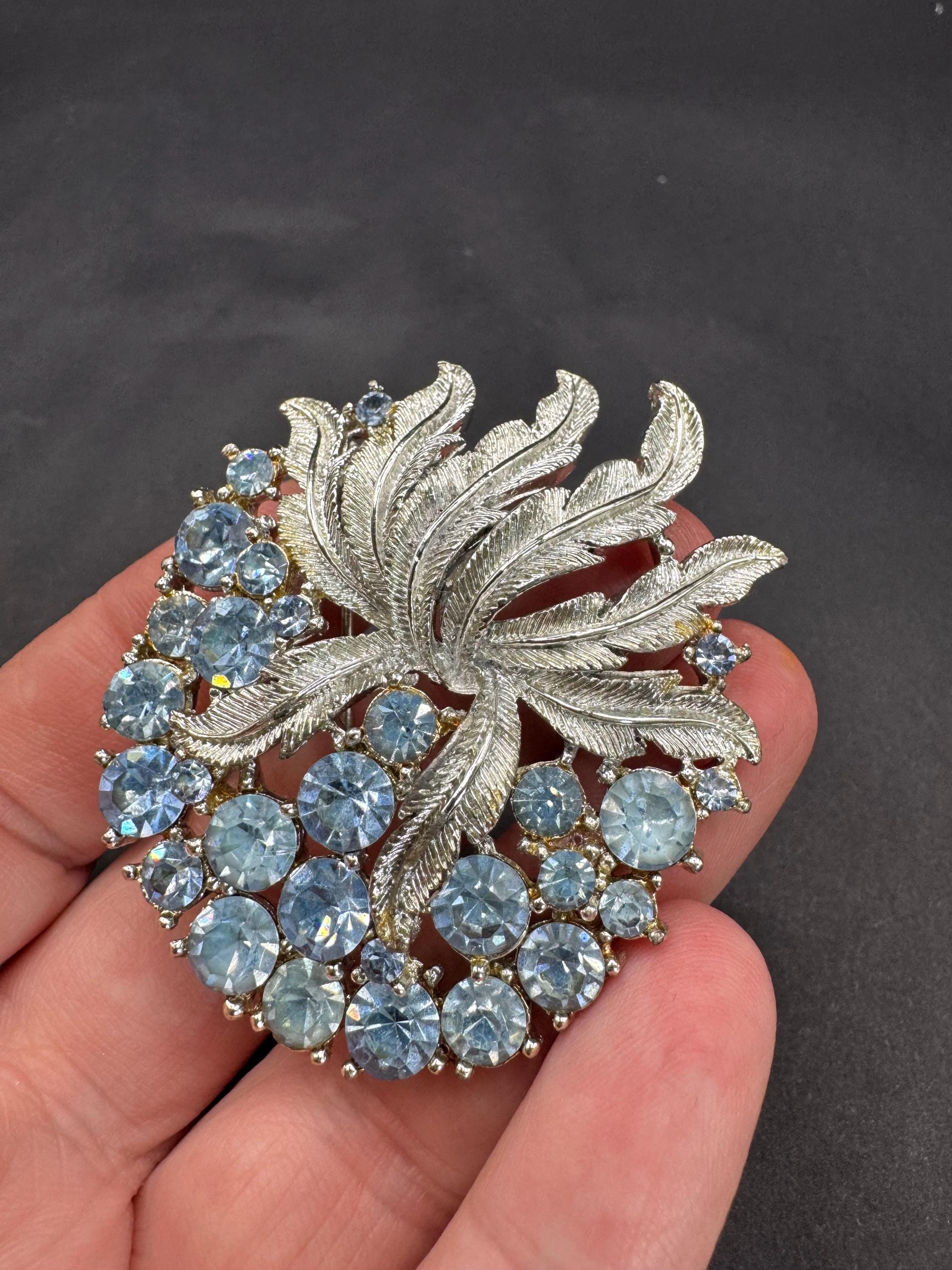 Vintage Coro Baby Blue Prong Set Rhinestone Brooch - Etsy