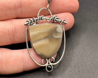 Vintage Onyx Sterling Silver and Marcasite Necklace - Etsy