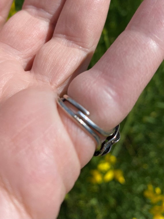 Vintage Filigree Adjustable Saddle Sterling Silve… - image 4
