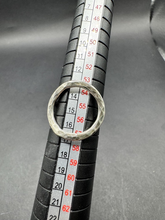 hammered Sterling Silver Circle Ring - image 5