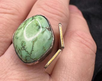ヴィンテージ スターリングシルバー モダニスト ターコイズリング