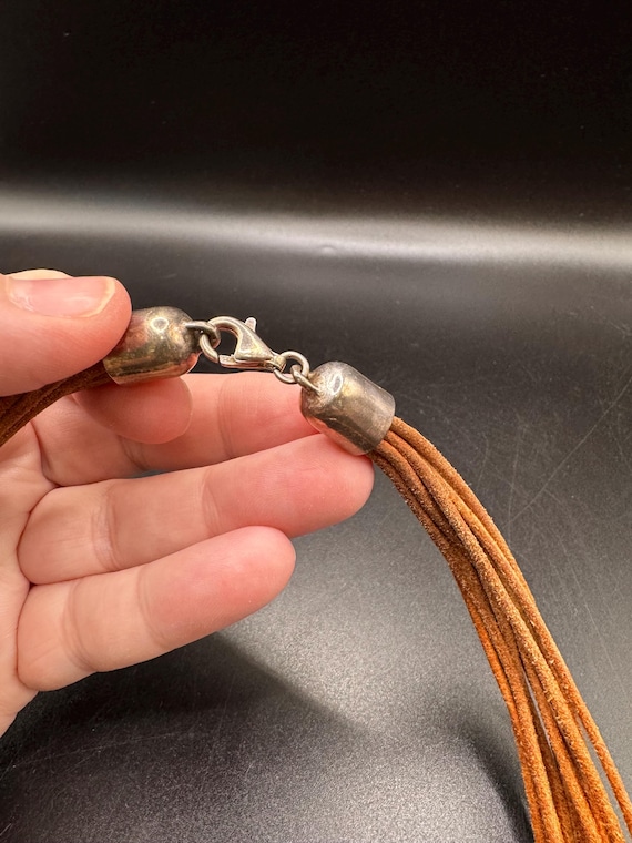 Silpada electroform brown leather multi-strand ne… - image 7