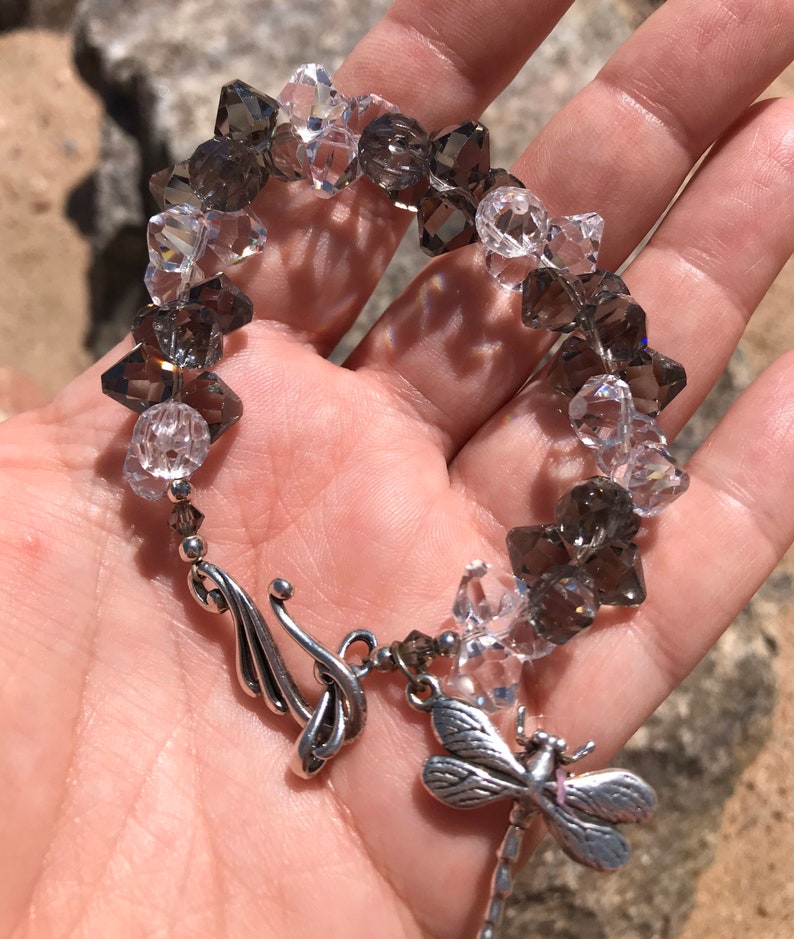 Sterling silver Dragonfly Crystal Bracelet