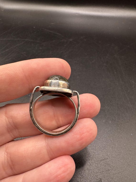 Rustic Handmade Labradorite Sterling Silver Ring View 2