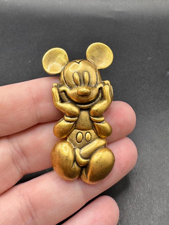 Vintage Disney Mickey Mouse Articulating Brooch - Etsy