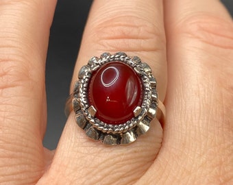 Vintage Carnelian Sterling Silver Ring