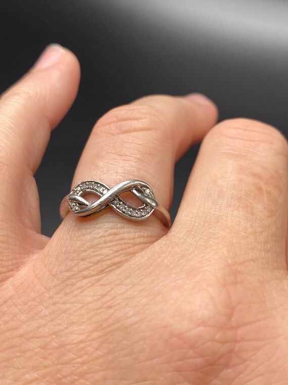 Infinity CZ Sterling Silver Ring - image 2