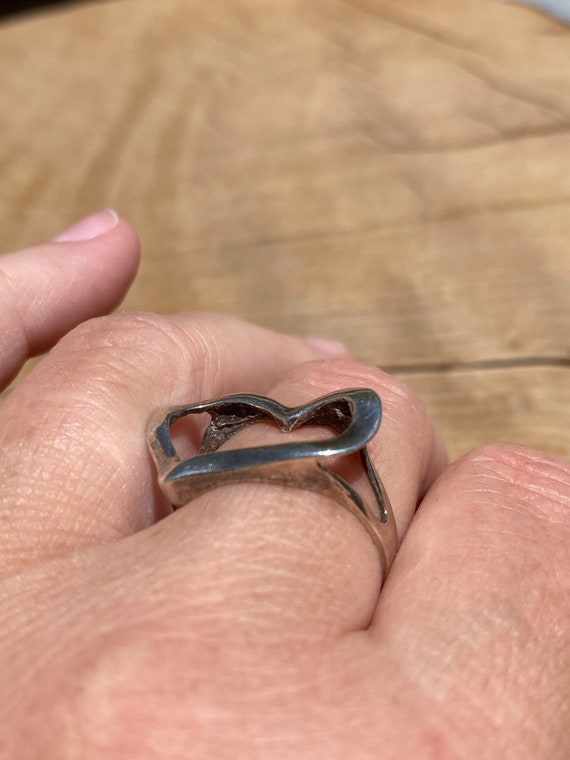 Heart Shaped Sterling Silver Ring - image 5