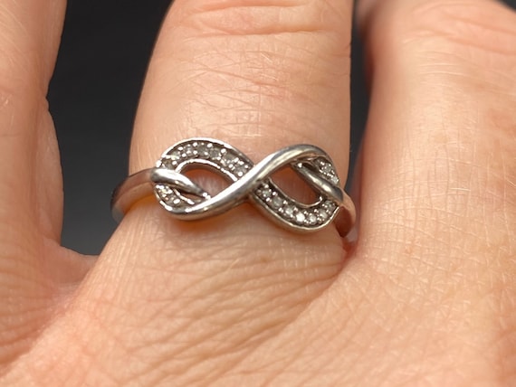 Infinity CZ Sterling Silver Ring - image 1