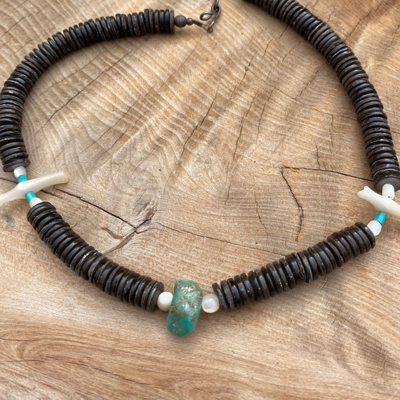 Rare Easter Blue Turquoise!! Vintage Native American Jewelry Navajo Heishi Necklace Old Rare Easter Blue Turquoise!! Vintage Native American Jewelry Navajo Heishi Necklace Old