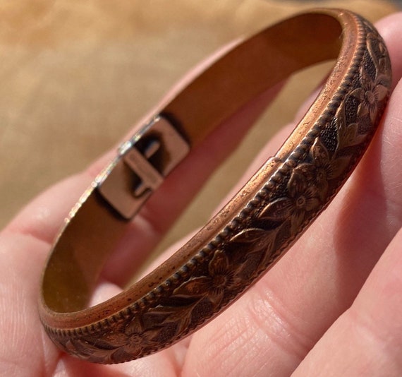 Whiting Davis Copper Clamper Bracelet Etsy
