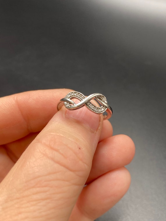Infinity CZ Sterling Silver Ring - image 3