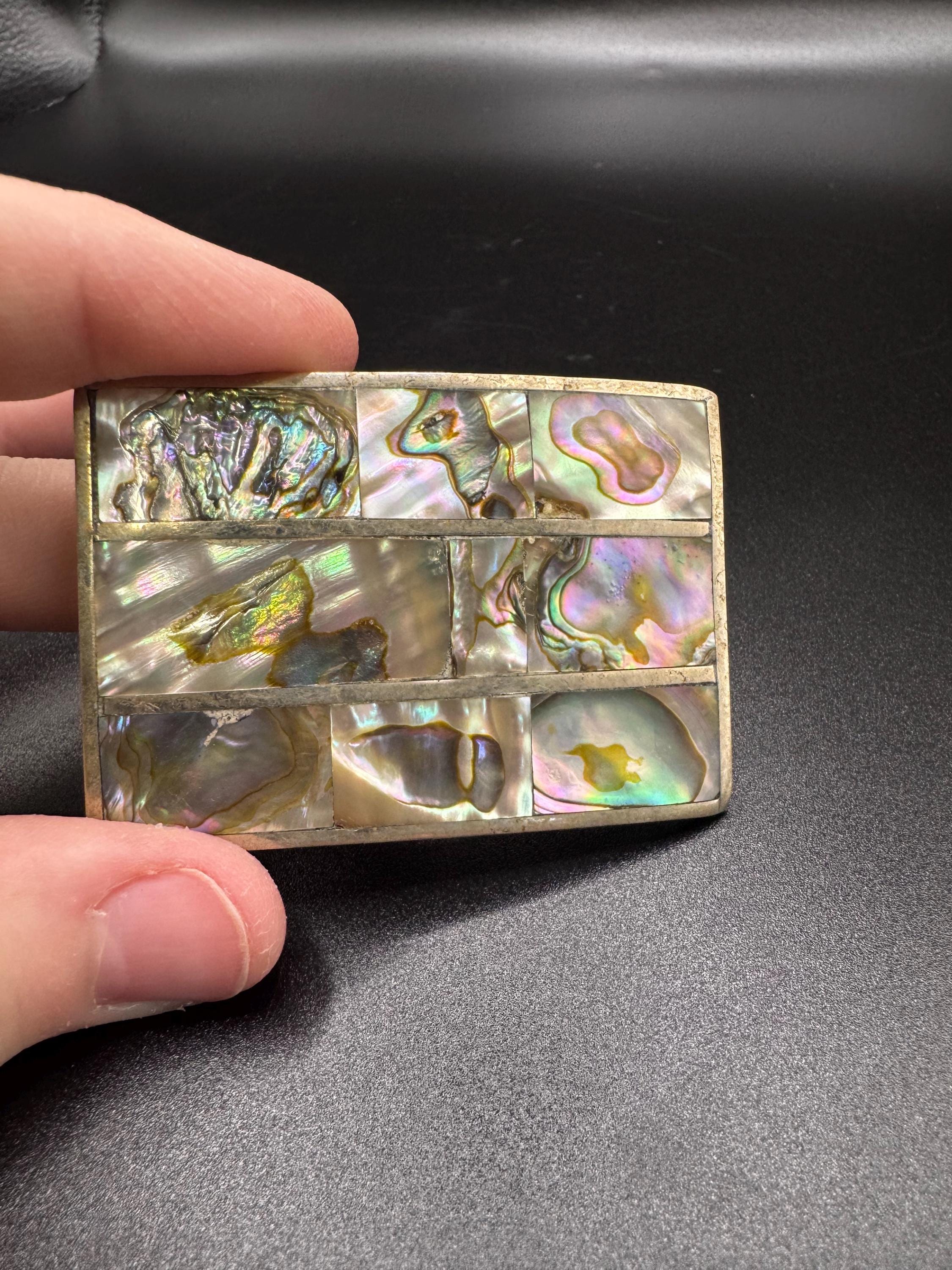 Vintage Mexico Abalone Inlay Belt Buckle - Etsy display picture 2