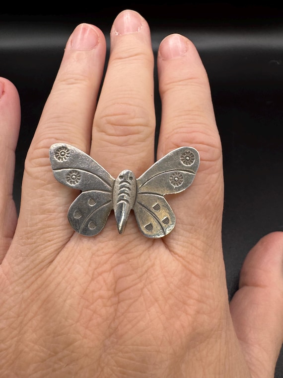 Native American Unsigned Hand stamped Butterfly R… - image 8