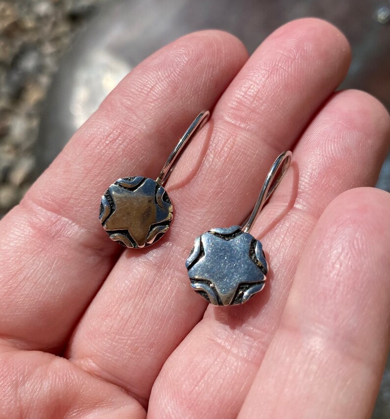 Boho Sterling Silver Star Earrings