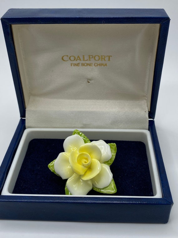 Coalport Fine Bone China Yellow Rose Brooch