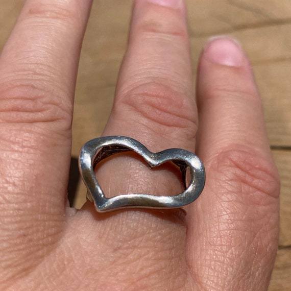 Heart Shaped Sterling Silver Ring - image 1