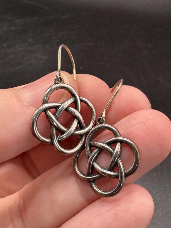 Vintage Celtic Knot Sterling Silver Earrings