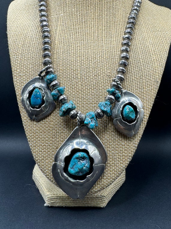 Vintage Turquoise Navajo Silver Navajo Pearl Neckl