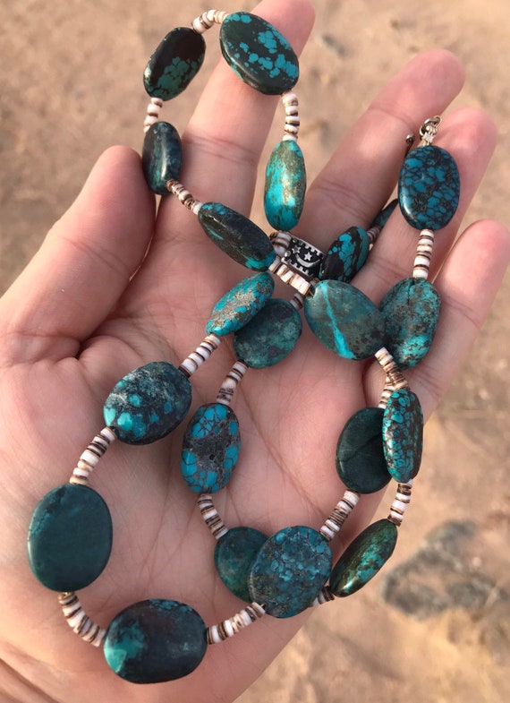 Turquoise Necklace , Turquoise Nugget Necklace , N