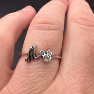 Official Disney Sterling Silver Mickey Mouse and the Letter M Cz
