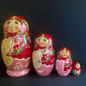 ヴィンテージ ソビエト マトリョーシカ 木製 ロシア 置物