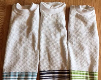 3 Towel Bibs - CLOSEOUT - White with Stripes  while supplies last (PRICE slashed)Toddler & Baby Bibs, Bibs, Pullover bib