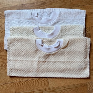 3 Towel Bibs - CLOSEOUT - White and Cream  while supplies last (PRICE slashed)Toddler & Baby Bibs, Bibs, Pullover bib