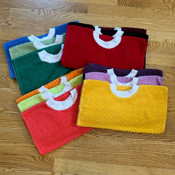 3 Towel Bibs, Colorful Ones, Toddler & Baby Bibs, Bibs, Pullover bib