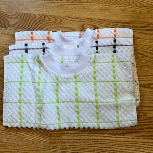 3 Towel Bibs - CLOSEOUT - White with Stripes  while supplies last (PRICE slashed)Toddler & Baby Bibs, Bibs, Pullover bib