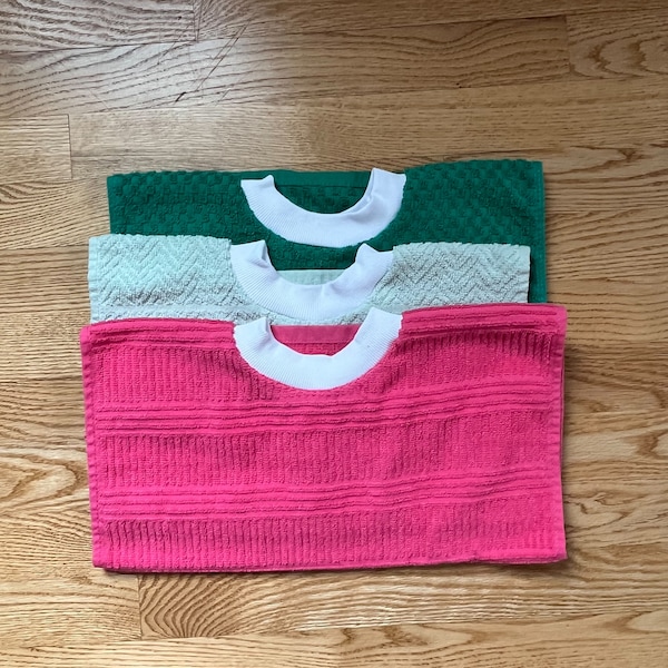 3 Towel Bibs, Colorful Ones, Toddler & Baby Bibs, Bibs, Pullover bib