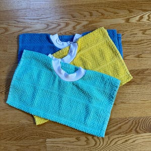 3 Towel Bibs, Colorful Ones, Toddler & Baby Bibs, Bibs, Pullover bib