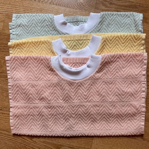 3 Towel Bibs, Spring Colored, Toddler & Baby Bibs, Bibs, Pullover bib
