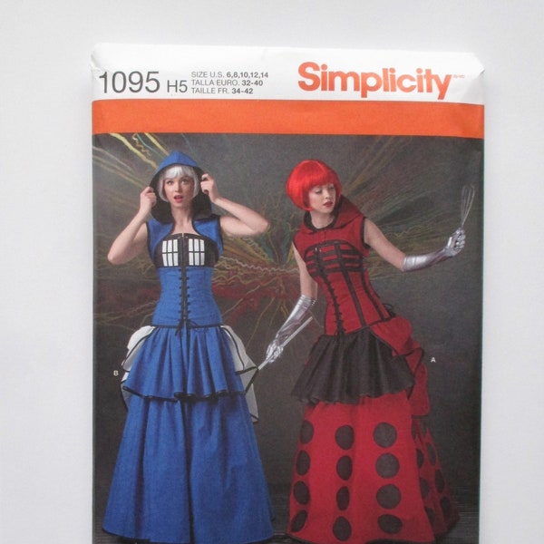 Simplicity 1095 H5 sewing pattern size misses' 6-14 costume