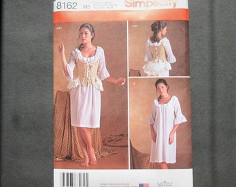 Simplicity 8162 chemise bum pad corset undergarments 18th century